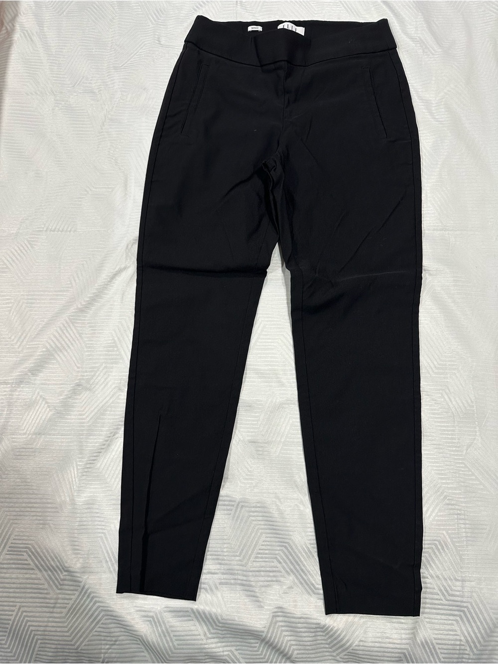 ELLE Black Pull-On Skinny Ankle Dress Pants - Ponte Career Casual Slacks Size M